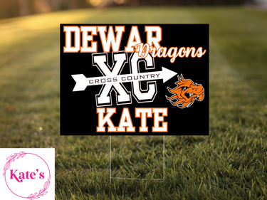 Dewar Dragons Cross Country Yard Sign